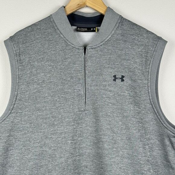 Under Armour Golf Vest Size XL Grey Heather 1/4 Zip Storm Water Resistant NEW - Picture 2 of 9